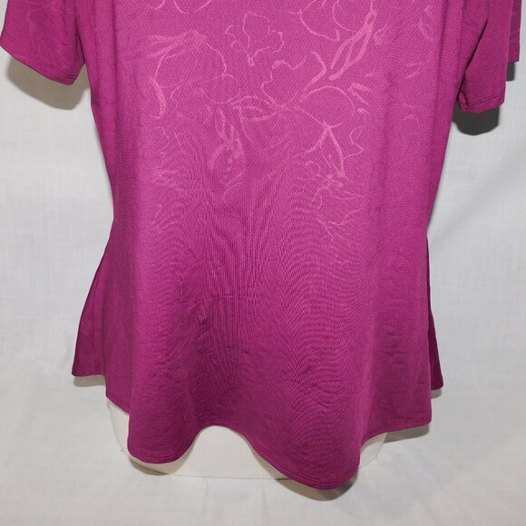 Callaway Opti Dri Womens L Purple Plum V Neck Golf Polo Shirt Back Ruffle - Picture 3 of 8